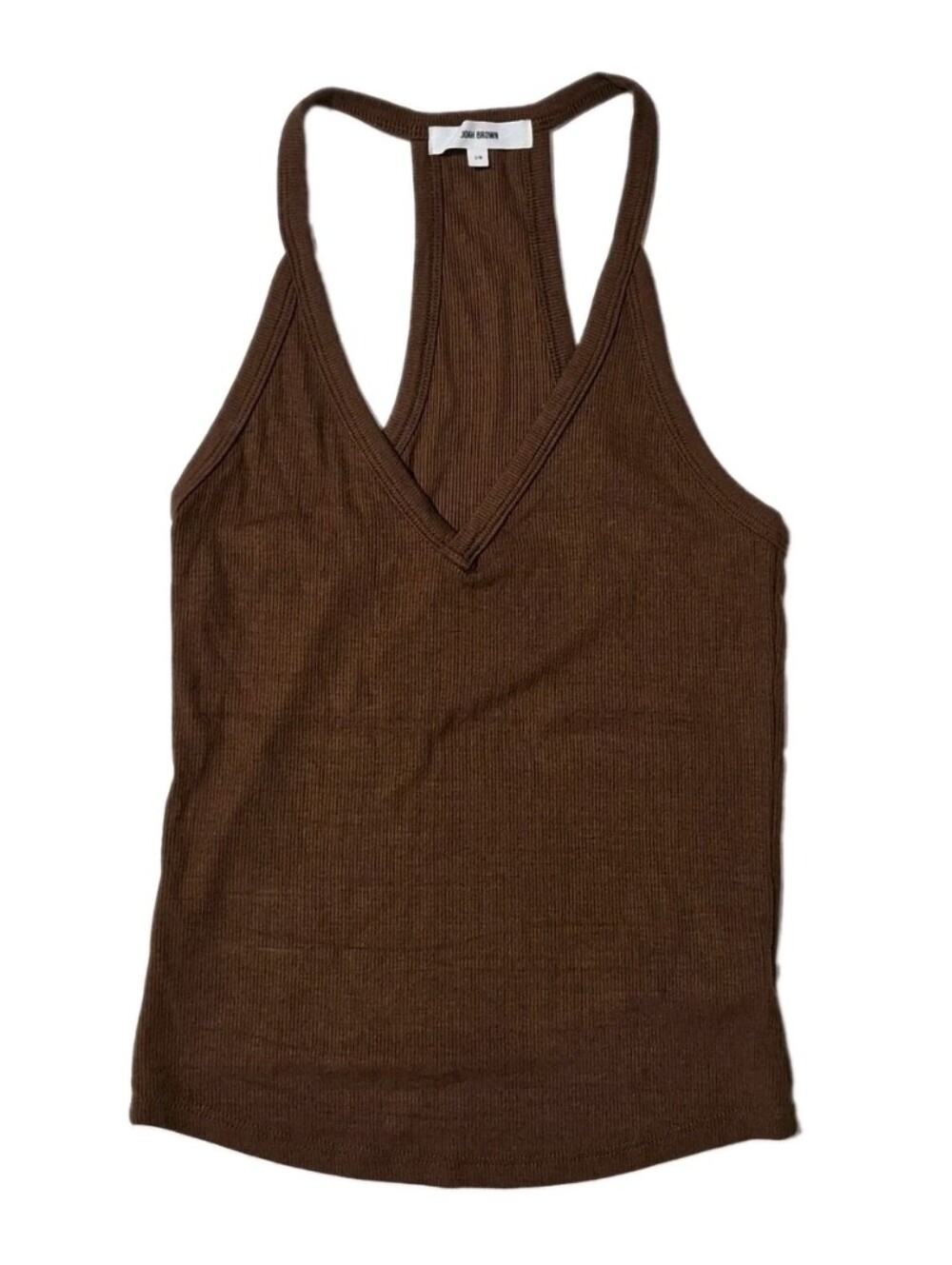 Joah Brown Ribbed Racerback Tank Top Size S/M.